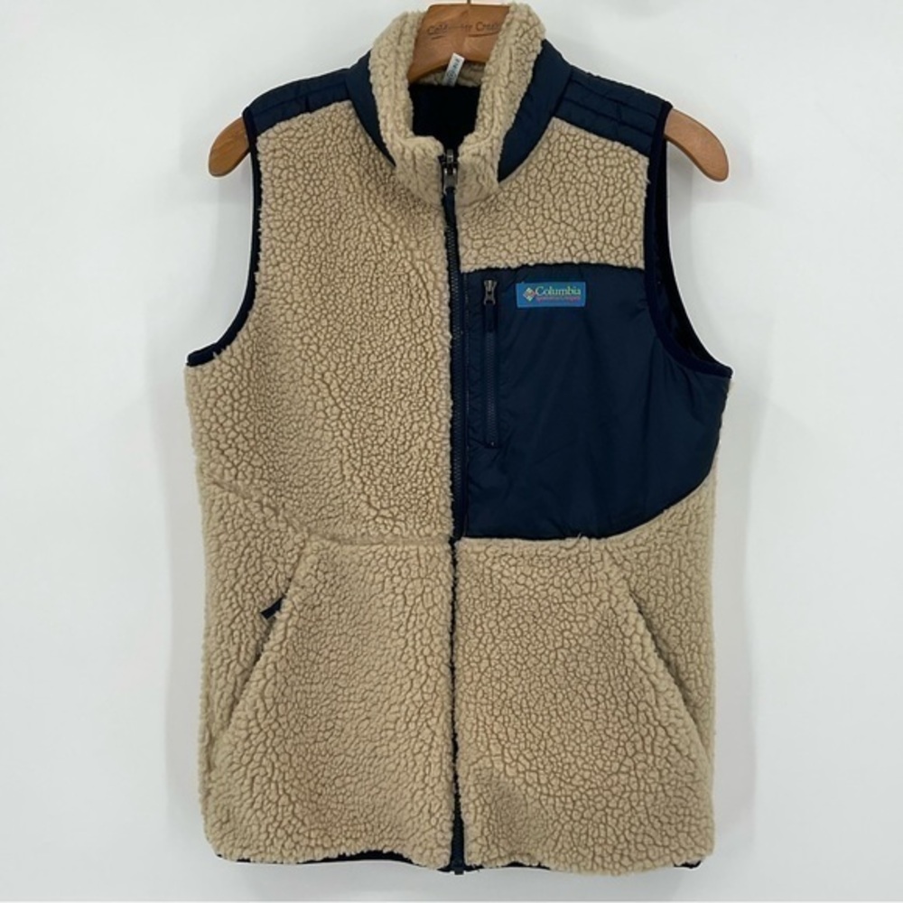 Columbia Kids Archer Reversible Vest Blue/Tan Size XL 18/20 N6
